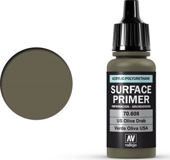 Изображение Vallejo Vallejo Surface Primer / Podkad Akrylowy USA Olive Drab 17 ml. uniwersalny