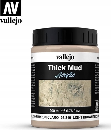 Picture of Vallejo Vallejo: 26.810 - Diorama FX - Thick Mud - Light Brown Mud (200 ml)