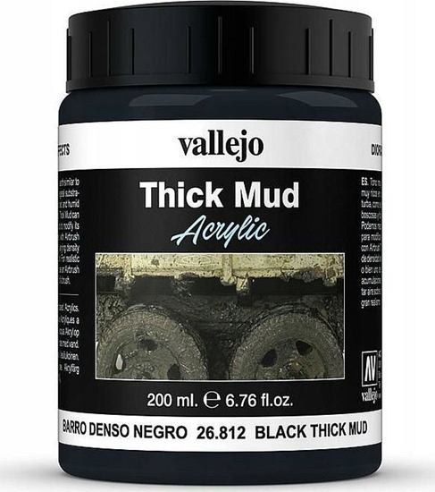 Picture of Vallejo Vallejo: 26.812 - Diorama FX - Thick Mud - Black Mud (200 ml)