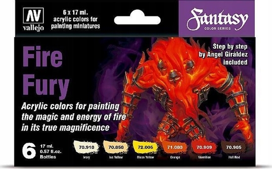 Picture of Vallejo Vallejo: 70.243 - Model Color - Fantasy - Fire Fury (6 x 18 ml)