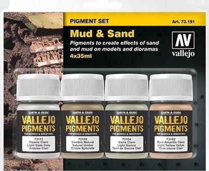 Attēls no Vallejo Vallejo: 73.191 - Pigment Set - Mud & Sand (4x35 ml)