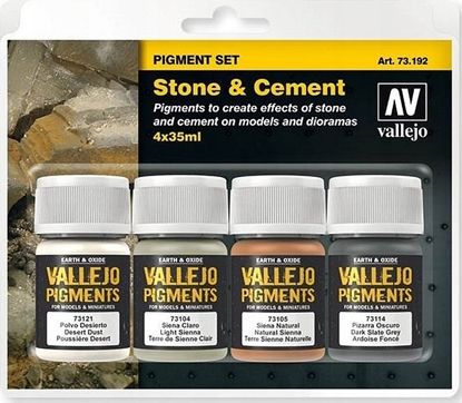 Attēls no Vallejo Vallejo: 73.192 - Pigment Set -Stone & Cement (4x35 ml)