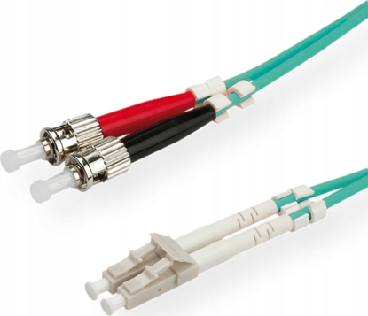 Picture of Value Fibre Optic Jumper Cable, 50/125µm, LC/ST, OM3, turquoise, 0.5 m