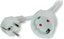 Attēls no Value Extension Cable with 3P. German connectors, AC 230V, white, 3 m