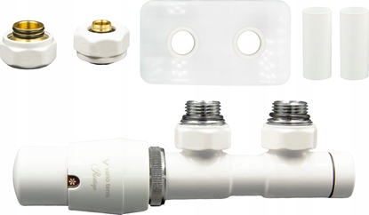 Picture of Varioterm Zestaw grzejnikowy Twins All In One lewy biay ze zczkami na pex