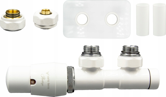 Picture of Varioterm Zestaw grzejnikowy Twins All In One lewy biay ze zczkami na pex