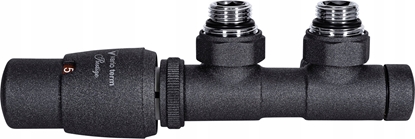 Picture of Varioterm Zestaw grzejnikowy Twins lewy Czarny strukturalny