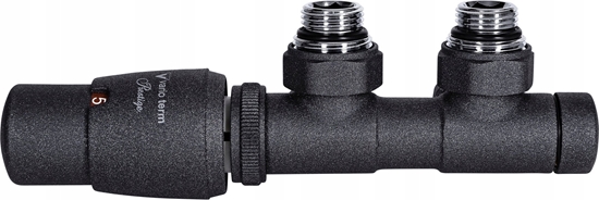 Picture of Varioterm Zestaw grzejnikowy Twins lewy Czarny strukturalny