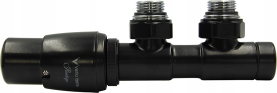 Picture of Varioterm Zestaw instalacyjny TWINS ktowy/lewy/czarny mat (gowica po prawej stronie)