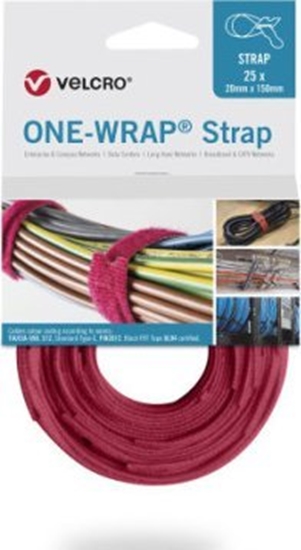 Изображение Velcro Tama do wizania VELCRO One Wrap 20 mm x 200 mm, 25 sztuk, czerwona
