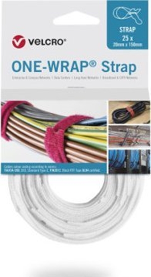 Изображение Velcro Tama do wizania VELCRO One Wrap 20 mm x 230 mm, 25 sztuk, biaa