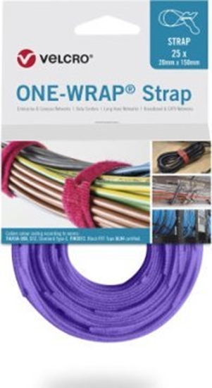 Изображение Velcro Tama VELCRO One Wrap 20 mm x 230 mm, 25 sztuk, fioletowa