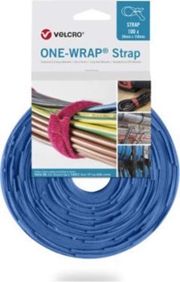 Изображение Velcro Tama VELCRO One Wrap 20 mm x 330 mm, 100 sztuk, niebieska