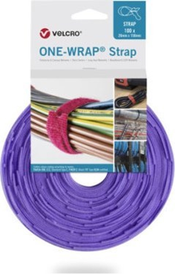 Изображение Velcro Tama VELCRO One Wrap 25 mm x 300 mm, 100 sztuk, fioletowa