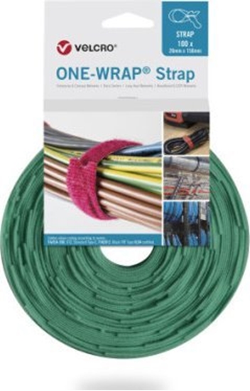 Изображение Velcro Tama VELCRO One Wrap 25 mm x 300 mm, 100 sztuk, zielona