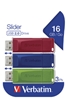 Picture of Verbatim Slider - USB Drive - 3x16 GB - Blue/Red/Green
