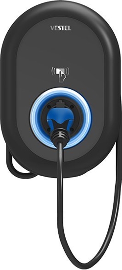 Picture of Vestel Vestel eCharger Home Smart 11 kW EVC04-AC11SWA-T2P, Wallbox (black, 11 kW, 5 m cable, RFID)