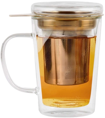 Picture of Vialli Design - Amo szklanka z podwójn ciank ze stalowym zaparzaczem 300ml