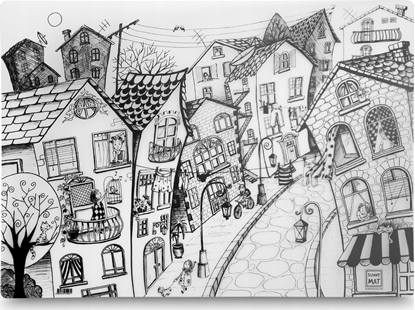 Picture of vidaXL Mata transparentna Ulica Funny Mat STRIGO