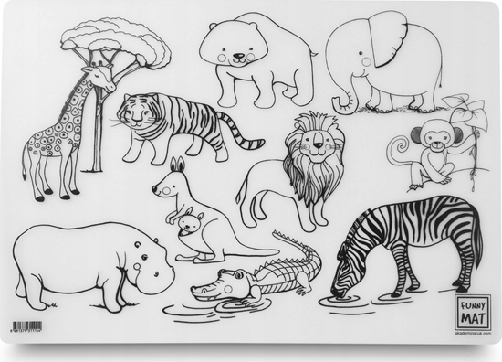 Picture of vidaXL Mata transparentna Zwierzta dzikie Funny Mat