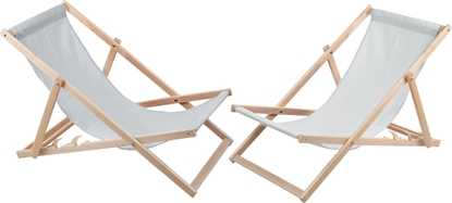 Picture of vidaXL zestaw 2 lezaków JASNY POPIELzozone Woodok