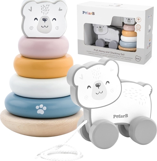 Picture of Viga Toys VIGA PolarB Zestaw Mi Polarny Drewniana Piramidka + Mi Polarny do Cignicia