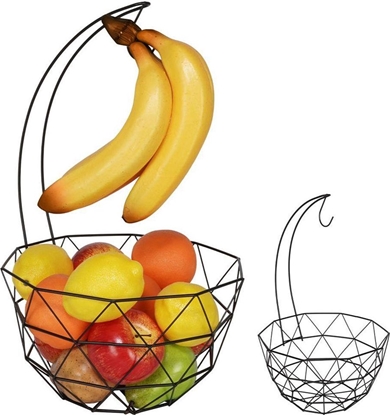Attēls no Vilde Koszyk na owoce i warzywa z wieszakiem kosz metalowy czarny miska loft
