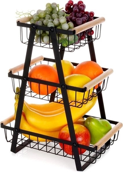 Picture of Vilde Koszyk na owoce metalowy czarny 3-poziomowy