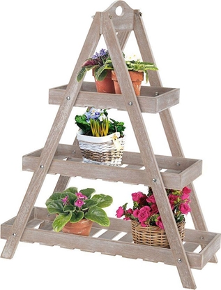 Attēls no Vilde Kwietnik drewniany, stojak, rega, DRABINKA 3-poziomowa, stopniowa, na kwiaty, zioa, roliny, doniczki
