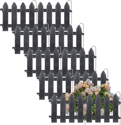 Attēls no Vilde Palisada potek ogrodowy grafitowy obrzee border zestaw 10 szt. 200 cm 20x15 cm