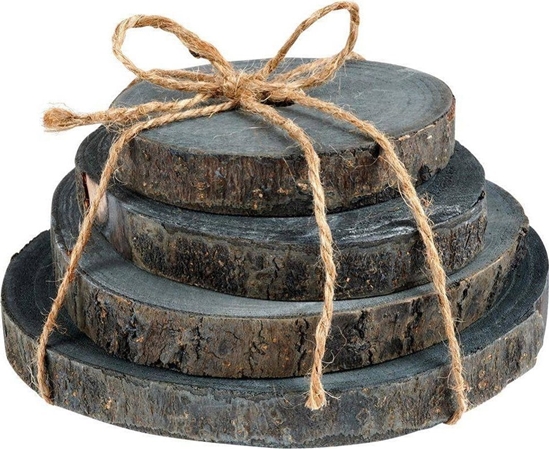 Picture of Vilde Plaster drewna z kor szary zestaw 4 szt.