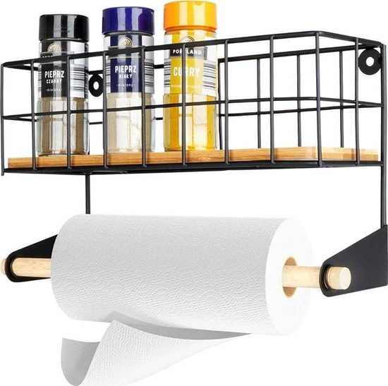 Picture of Vilde Póka cienna z uchwytem na rcznik kuchenny metalowa czarna