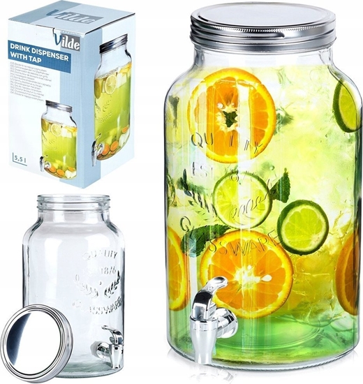 Picture of Vilde Sój do napojów z kranikiem szklany 6,2 l