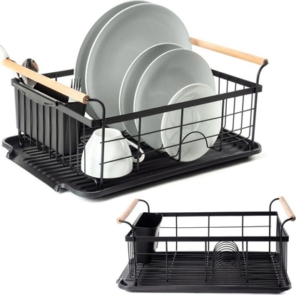 Attēls no Vilde Suszarka na naczynia, CZARNA, ociekacz do naczy, 42,5x29,5x19 cm