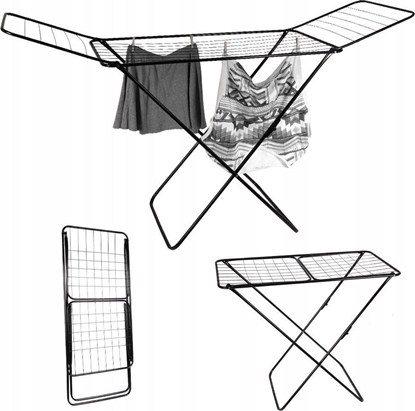 Attēls no Vilde Suszarka na Pranie Ubrania Stojca Skadana Metalowa Pojemna VILDE 181 cm