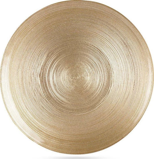 Picture of Vilde Talerz obiadowy paski pytki duy szklany zoty 28 cm