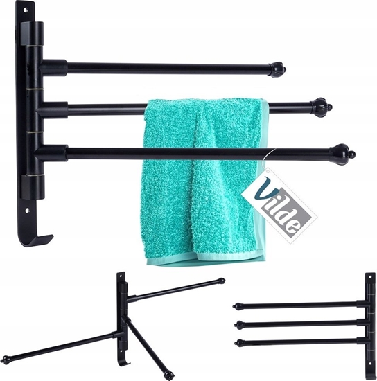 Picture of Vilde Wieszak na rczniki aluminiowy czarny obrotowy 30 cm