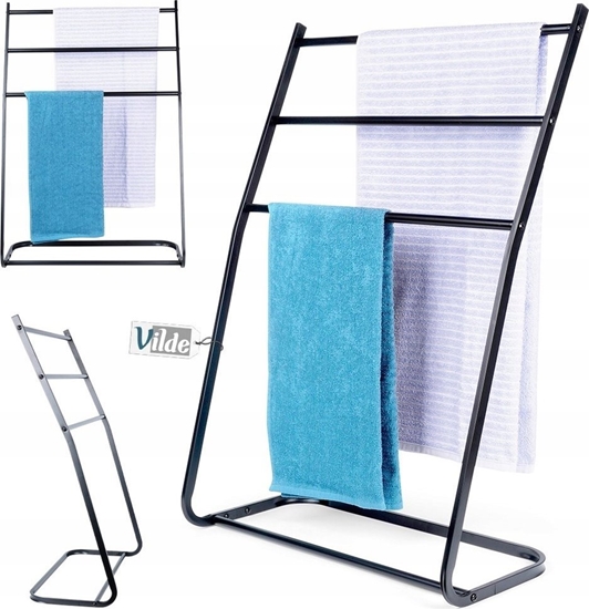 Picture of Vilde Wieszak na Rczniki Ubrania Wolnostojcy Metalowy Czarny VILDE 58x28x86,5cm