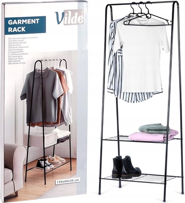 Attēls no Vilde Wieszak stojcy na ubrania metalowy czarny 153 cm
