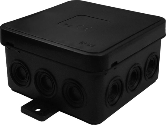 Picture of ViPlast 035-05 Puszka natynkowa 12-wlotowa wym/zew 75x75x41 mm IP54 czarna ViPlast 2810