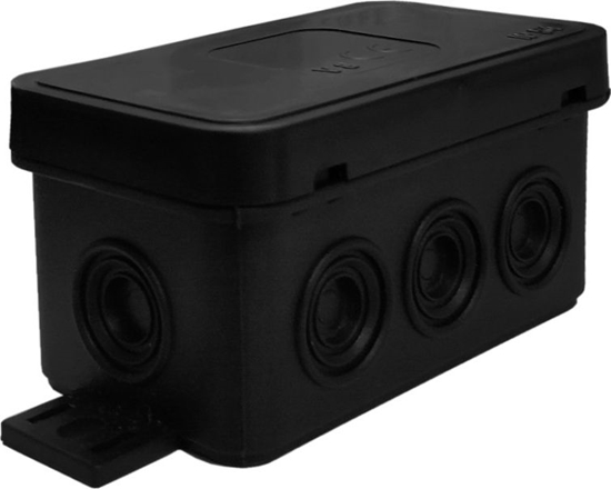 Picture of ViPlast 038-05 Puszka natynkowa 8-wlotowa wym/zew 80x45x41 mm IP54 czarna ViPlast 2827