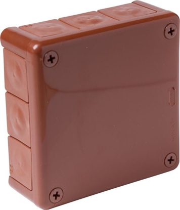 Изображение ViPlast 051-02 puszka n/t brzowa bez zacisków z dawnicami bezgwintowymi 12-wlotowa wym/zew 118x118x46 mm IP55 ViPlast 7304