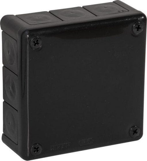 Picture of ViPlast Puszka natynkowa pusta 12 wlotów VP-51 CZARNA IP55 118x118x46mm 051-05
