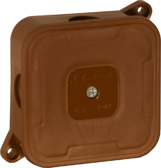 Picture of ViPlast Puszka natynkowa pusta 4 wlotów VIPLAST VP-2 BRZOWA IP44 85x85x35mm 027-02
