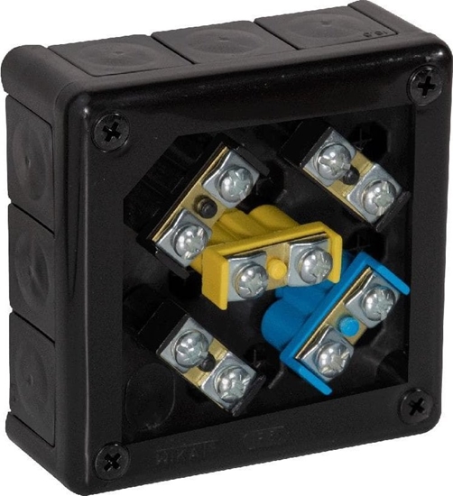 Picture of ViPlast Puszka natynkowa z zaciskami 12 wlotów VIPLAST VP-51 CZARNA IP55 118x118x46mm 051-55