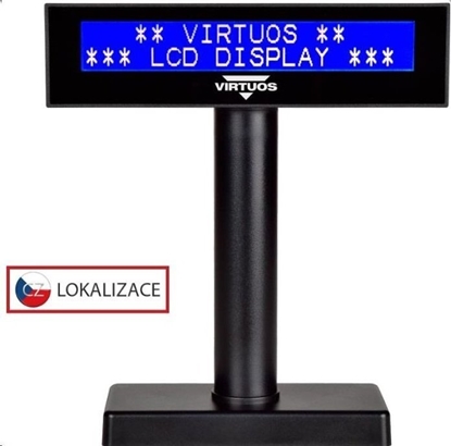 Изображение Virtuos Virtuos LCD zákaznický displej Virtuos FL-2026MB 2x20, USB, erný
