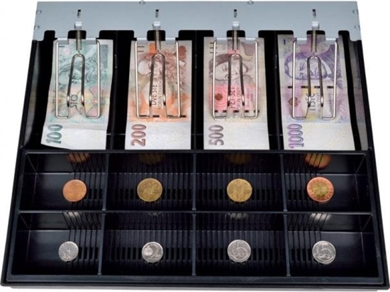 Изображение Virtuos Virtuos pokladní zásuvka C430D - s kabelem, kovové dráky, nerez panel, 9-24V, erná