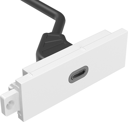 Picture of Vision VISION Techconnect Modulares AV-Abdeckblech - LEBENSLANGE GARANTIE - USB-C-Modul - "C" 3.1 Typ-Buchse auf der Vorderseite - Ein Kabel mit 1 x HDMI-Kabel und 1 x USB-A 2.0-Buchsen - HDMI 4K bei 60 Hz - passt in Techconnect-Rahmen - Kunststoff - wei