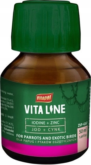 Picture of Vitapol Vitaline Cynk + jod dla ptaków egzotycznych 50ml