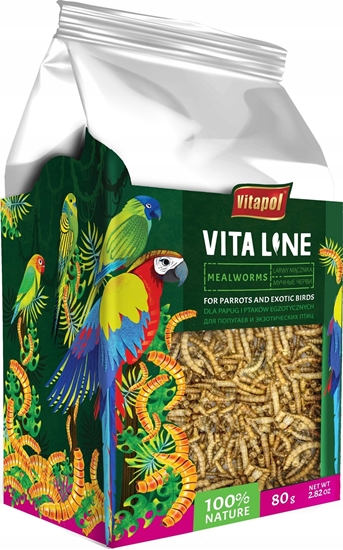 Picture of Vitapol Vitaline Larwy mcznika dla papug i ptaków egzotycznych 80g, 4szt/disp